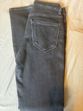 MOTHER Midnight Black Skinny Jeans